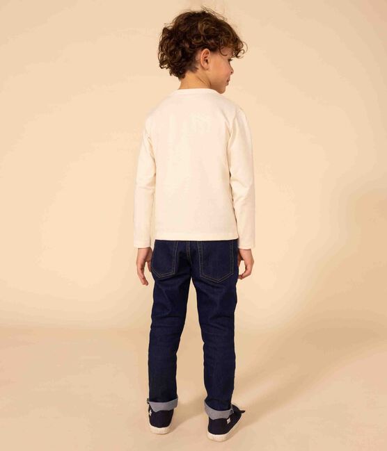 Camiseta de algodón de manga larga de niña/niño blanco AVALANCHE/ NEWBLEU