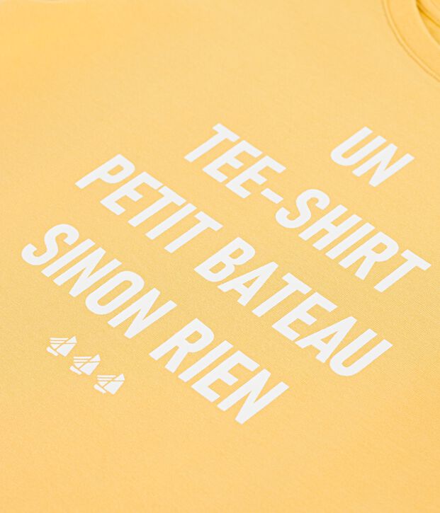 Camiseta infantil estampada de manga corta amarillo