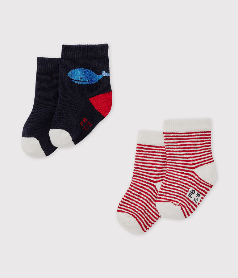Lote de 2 pares de calcetines para beb&eacute; ni&ntilde;o multicolor