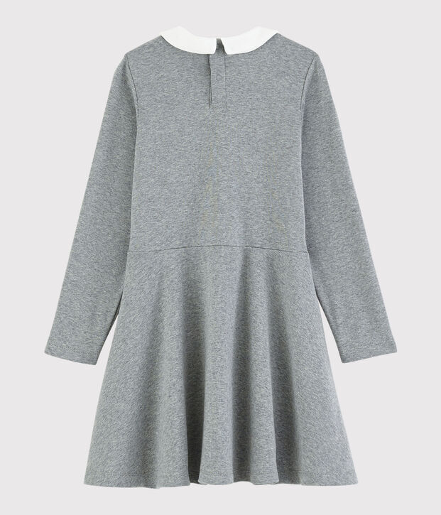 Vestido de manga larga infantil para ni&ntilde;a gris