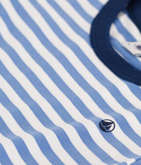 Camiseta a rayas de jersey ligero para niño GAULOISE/ MARSHMALLOW
