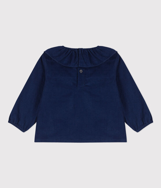 Blusa de micro pana de manga larga para bebé BLEU FONCE