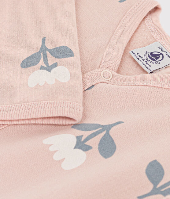 Pelele estampado de felpa rosa SALINE/blanco MULTICO