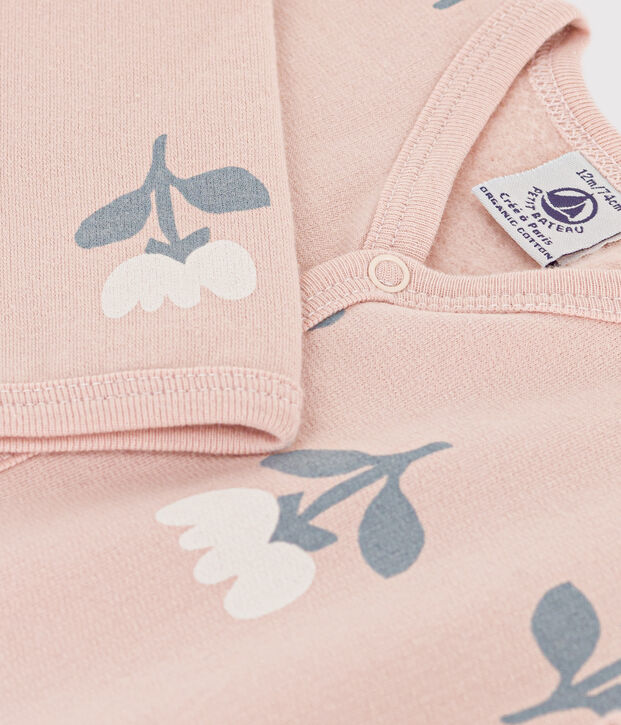 Pelele estampado de felpa rosa/multicolor