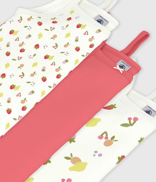 Juego de camisetas infantiles de tirantes de algod&oacute;n con estampado de frutas multicolor