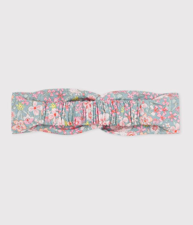 Cinta de popelina con estampado de flores para beb&eacute; ni&ntilde;a azul/multicolor