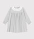 Vestido infantil liso de manga larga de franela