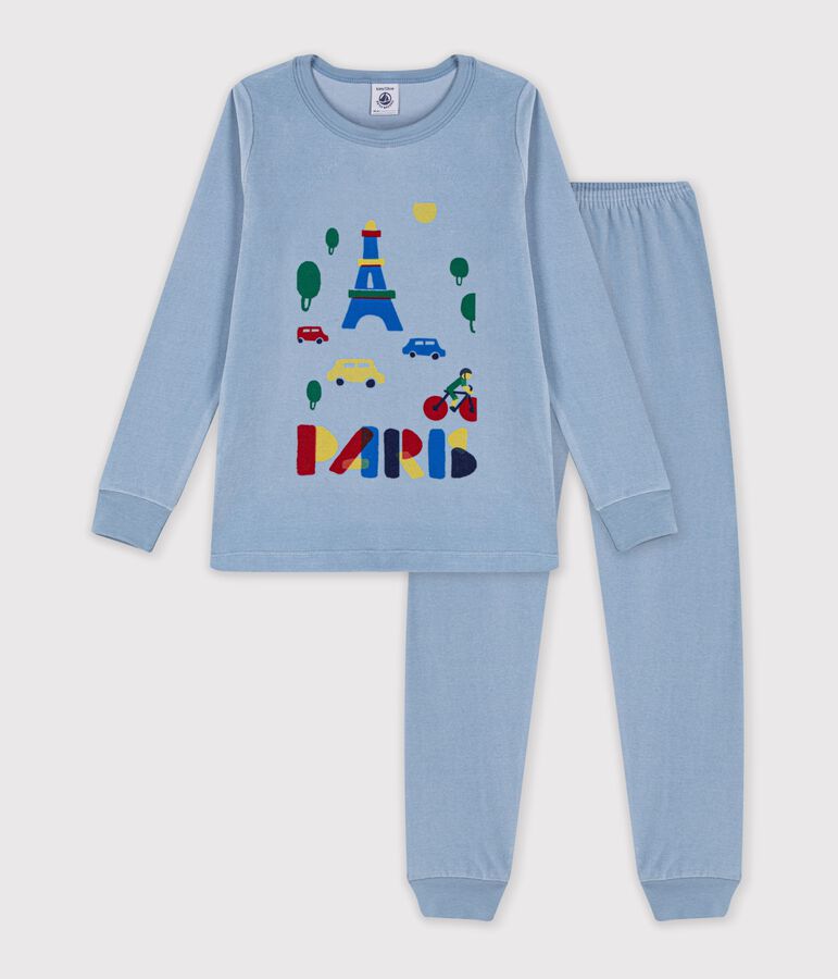 Pijama infantil de terciopelo azul