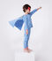 Pijama disfraz unisex de algodón fosforescente con capa azul ALASKA/blanco MULTICO