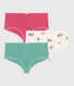 Juego de 3 culottes infantiles de algodón con estampado de frutas