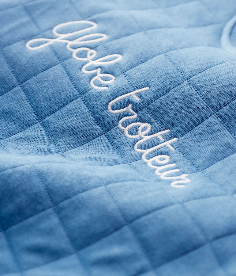 Sudadera acolchada org&aacute;nica de beb&eacute;. azul