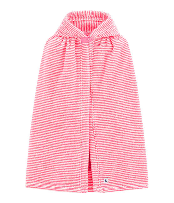 Capa de baño de rayas para bebé rosa PETAL/blanco LAIT