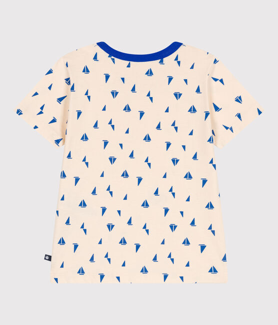 Camiseta infantil de manga corta de algodón con estampado azul AVALANCHE/blanco PERSE