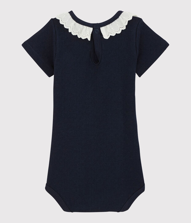 Body con cuello de bordado ingl&eacute;s de beb&eacute; ni&ntilde;a SMOKING