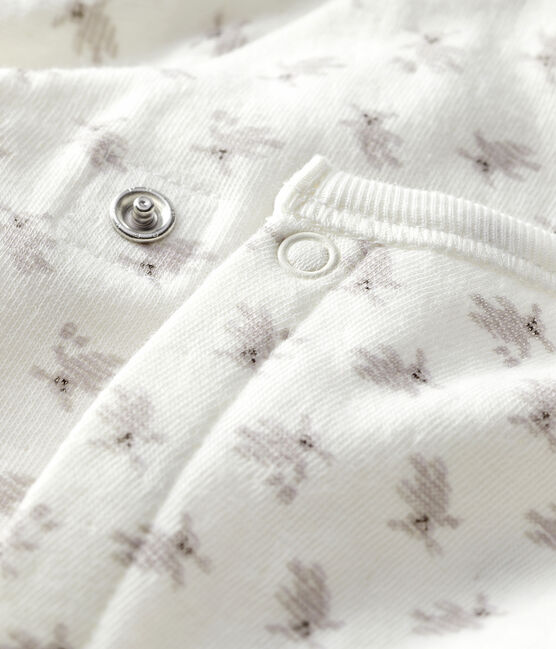 Pijama de túbico de conejo para bebé blanco MARSHMALLOW/blanco MULTICO