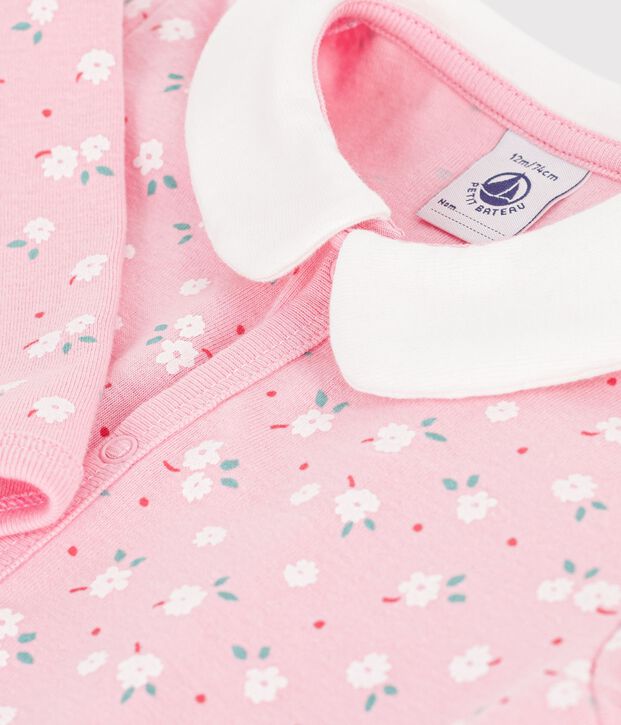 Pijama sin pies de algod&oacute;n estampado para beb&eacute; rosa/multicolor