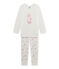 Pijama de rizo para niña blanco LAIT/rosa VIENNE/ MULTICO