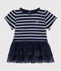 Vestido de rayas marineras con tul para bebé niña