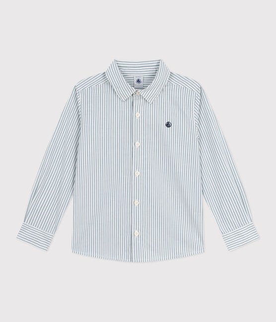 Camisa infantil de algodón a rayas verde MILK/ GOBELIN
