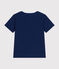 Camiseta de manga corta de punto fino para niño azul MEDIEVAL