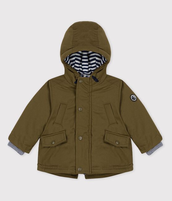 Parka hidrófuga de bebé. verde MILITARY