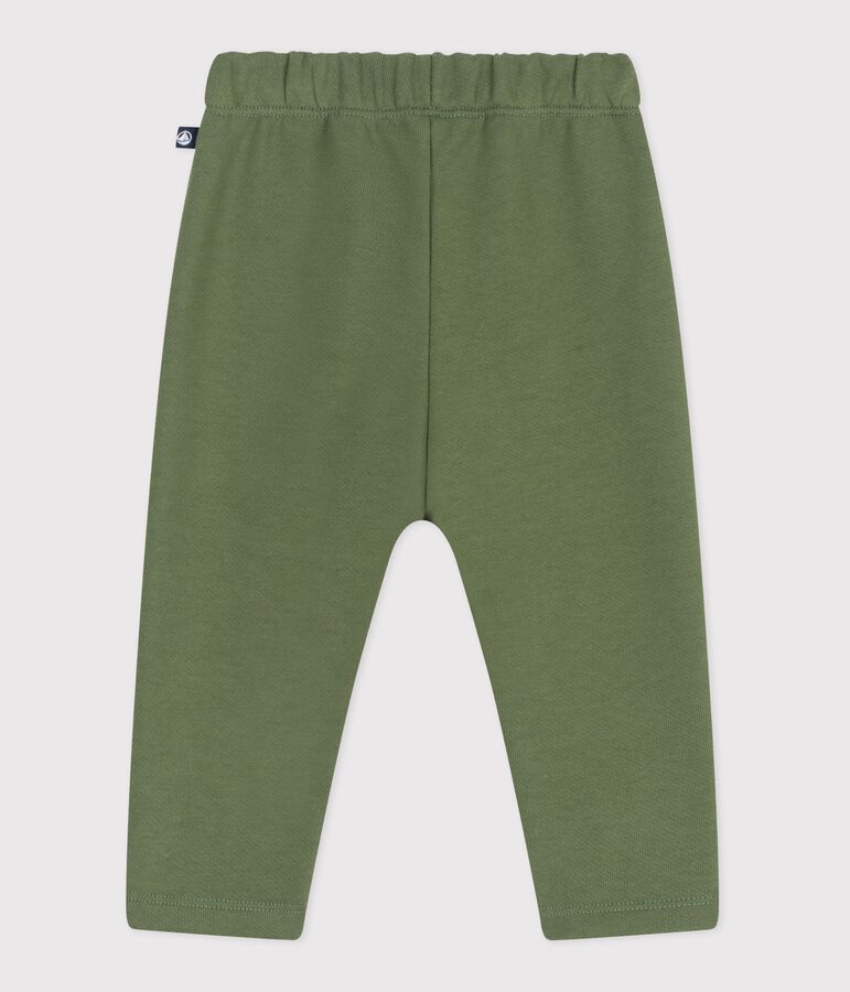 Pantal&oacute;n de jogging liso de algod&oacute;n para beb&eacute; verde OLIVINE