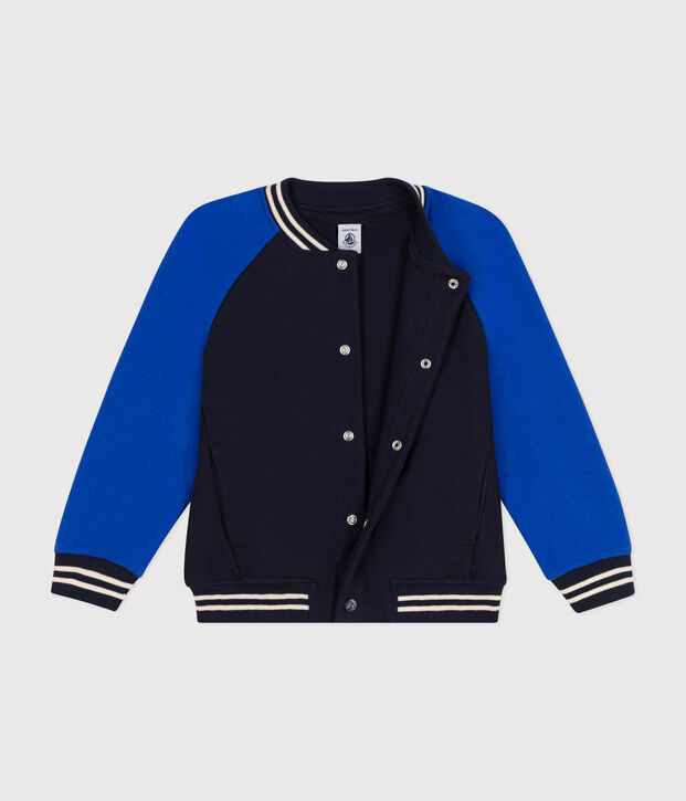 Chaqueta teddy de felpa para ni&ntilde;o azul/azul