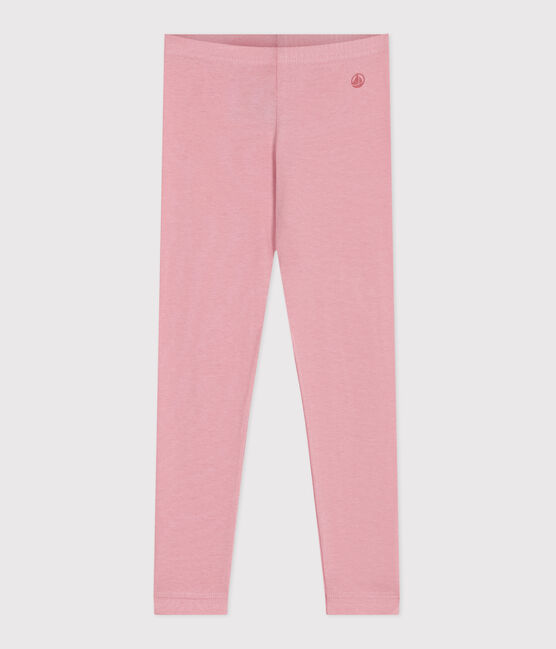 Leggings infantiles de algodón liso rosa CHARME