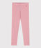 Leggings infantiles de algodón liso rosa CHARME