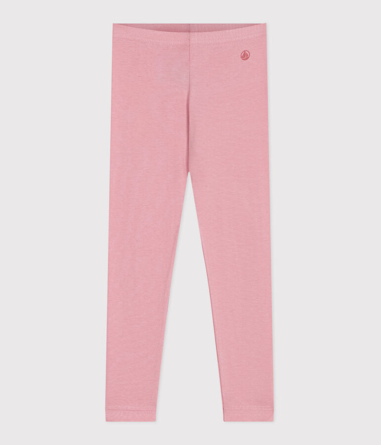 Leggings infantiles de algod&oacute;n liso rosa