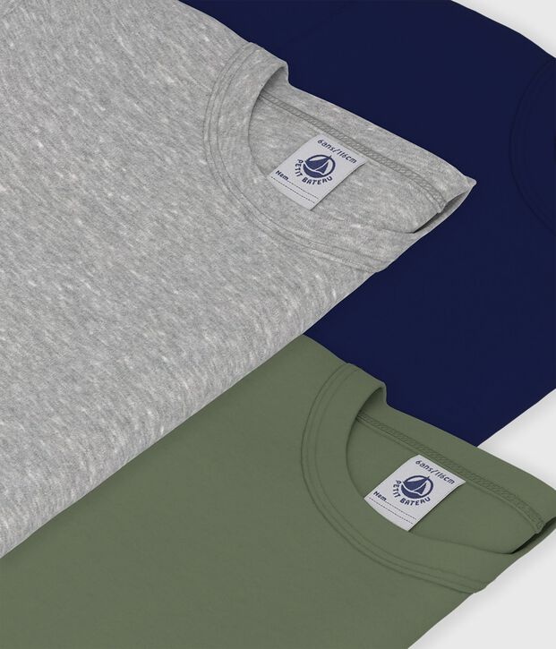 Juego de camisetas infantiles lisas de algod&oacute;n de manga corta multicolor