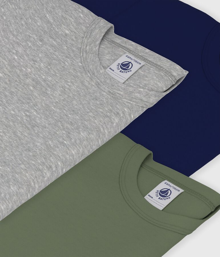 Juego de camisetas infantiles lisas de algod&oacute;n de manga corta multicolor