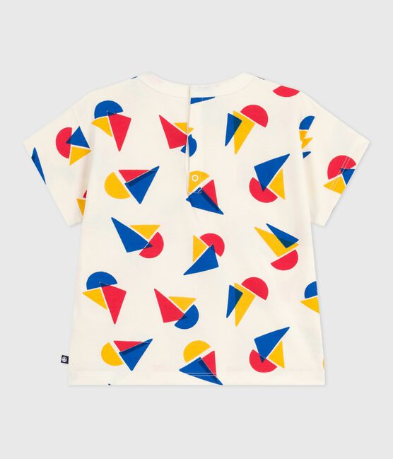 Camiseta de algodón de manga corta con estampado de barcos para bebé MILK/ MULTICO