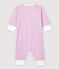 Pijama enterizo sin pies de bebé de rayas rosas de algodón y lyocell rosa BOHEME/blanco MARSHMALLOW