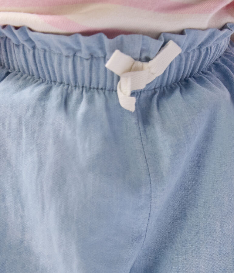 Pantal&oacute;n de chambray para beb&eacute; azul