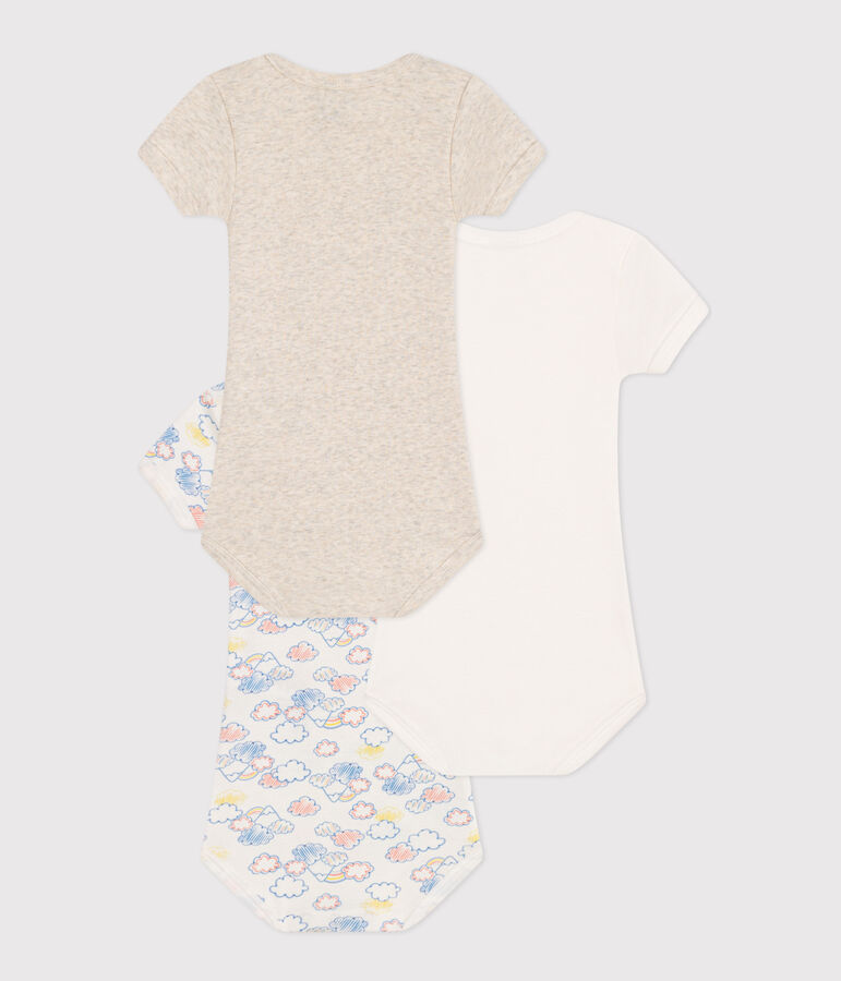 Juego de 3 bodis de algod&oacute;n de manga corta con arco&iacute;ris para beb&eacute; multicolor