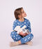 Pijama infantil de mulet&oacute;n con corazones azul/blanco