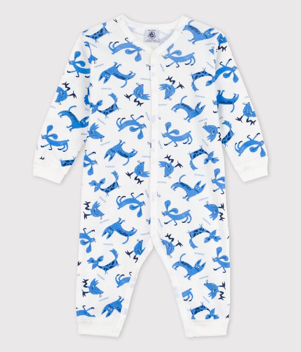 Pelele de beb&eacute; con estampado de fantas&iacute;a sin pies de algod&oacute;n blanco/multicolor