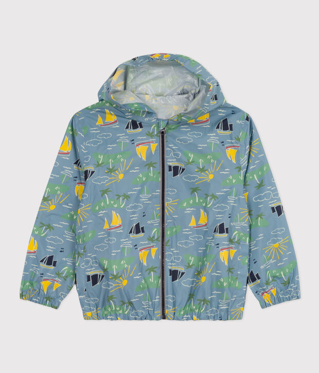 Cortavientos de material reciclado para ni&ntilde;o/ni&ntilde;a azul/multicolor