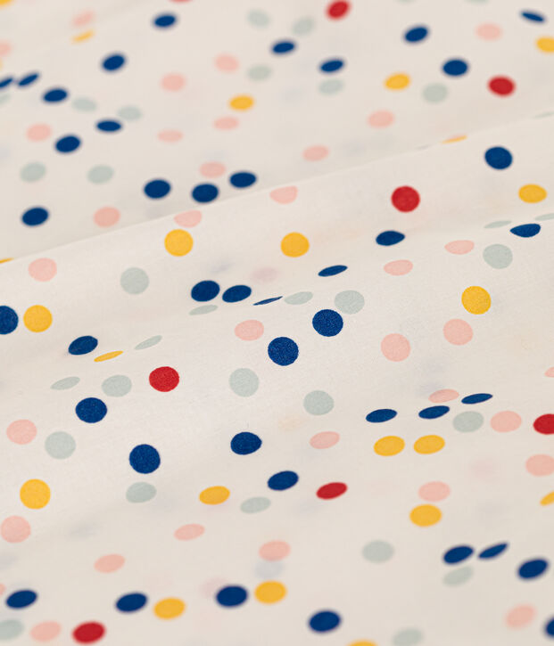 Blusa sin mangas de popelina para beb&eacute; blanco/multicolor