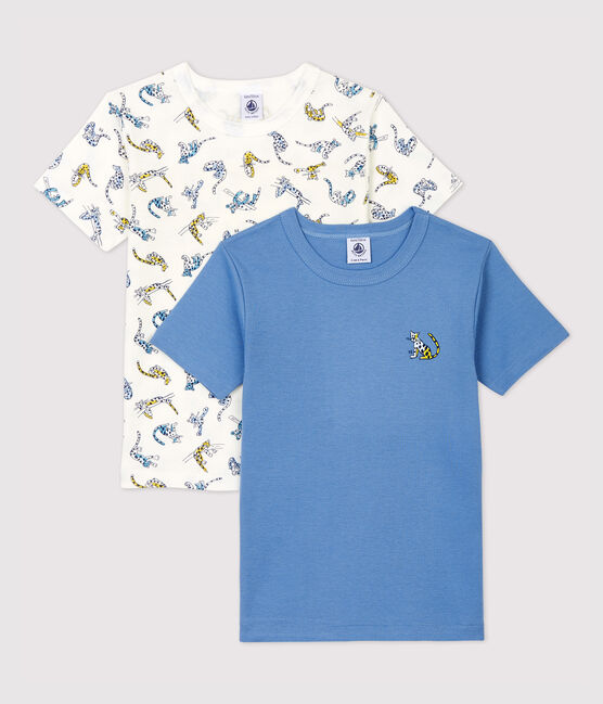 Juego de 2 camisetas de manga corta con estampado de panteras de niña de algodón orgánico variante 1