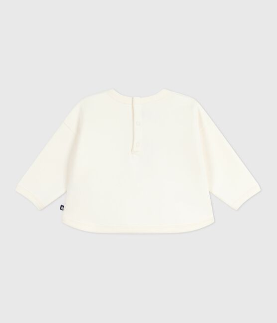 Sudadera de algodón suave y cálida con estampado de manzana para bebé crudo MILK