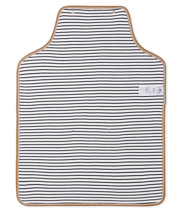 Manta para cambiar al beb&eacute; de punto blanco/azul