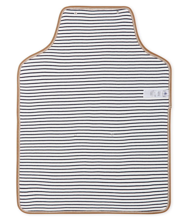 Manta para cambiar al beb&eacute; de punto blanco/azul