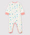 Pijama enterizo de gatitos de colores de bebé en punto de doble cara blanco MARSHMALLOW/blanco MULTICO