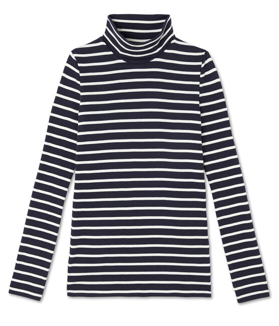 Camiseta icónica para mujer azul SMOKING/beige COQUILLE