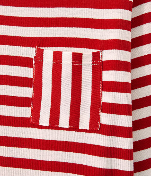 Camiseta de manga larga de punto original para mujer rojo/blanco