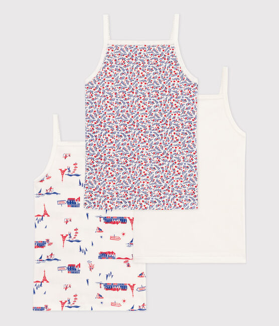 Juego de 3 camisetas de tirantes de algodón París para niña variante 1