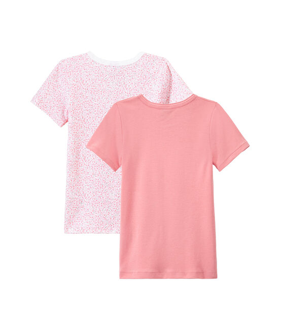 Lote de 2 camisetas de manga corta para niña blanco LOT