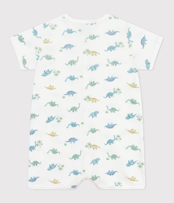 Mono corto de algodón con dinosaurios para bebé blanco MARSHMALLOW/blanco MULTICO